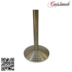 PIED INOX TIGE ROND BAS ROND STRIEE - PIED DE TABLE