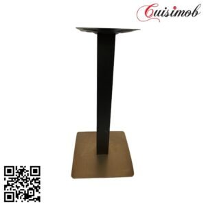 PIED CARRE TIGE NOIR BASE ROSE GOLD - PIED DE TABLE