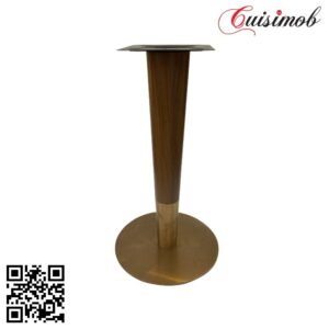 PIED ROND TIGE BOIS FORME V BASE ROSE GOLD - PIED DE TABLE