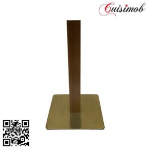 PIED CARRE TIGE WENGUEE BASE ROSE GOLD - PIED DE TABLE